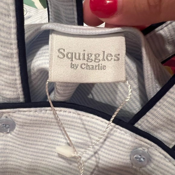 NWT Squiggles by Charlie Tabbed Sunsuit in Choo Choo Crew in size 0-3 months - Picture 3 of 4